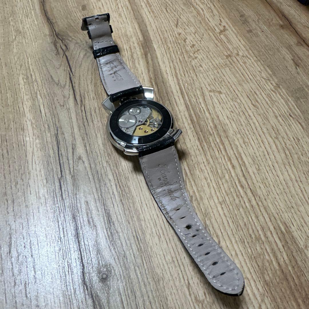 d*4様 箱付GaGa MILANO MANUALE 48 ブラック 黒 レザー