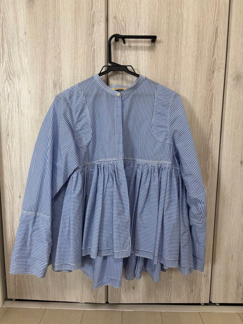 カレンソロジーCurensologyストライプレイヤードギャザーブラウス