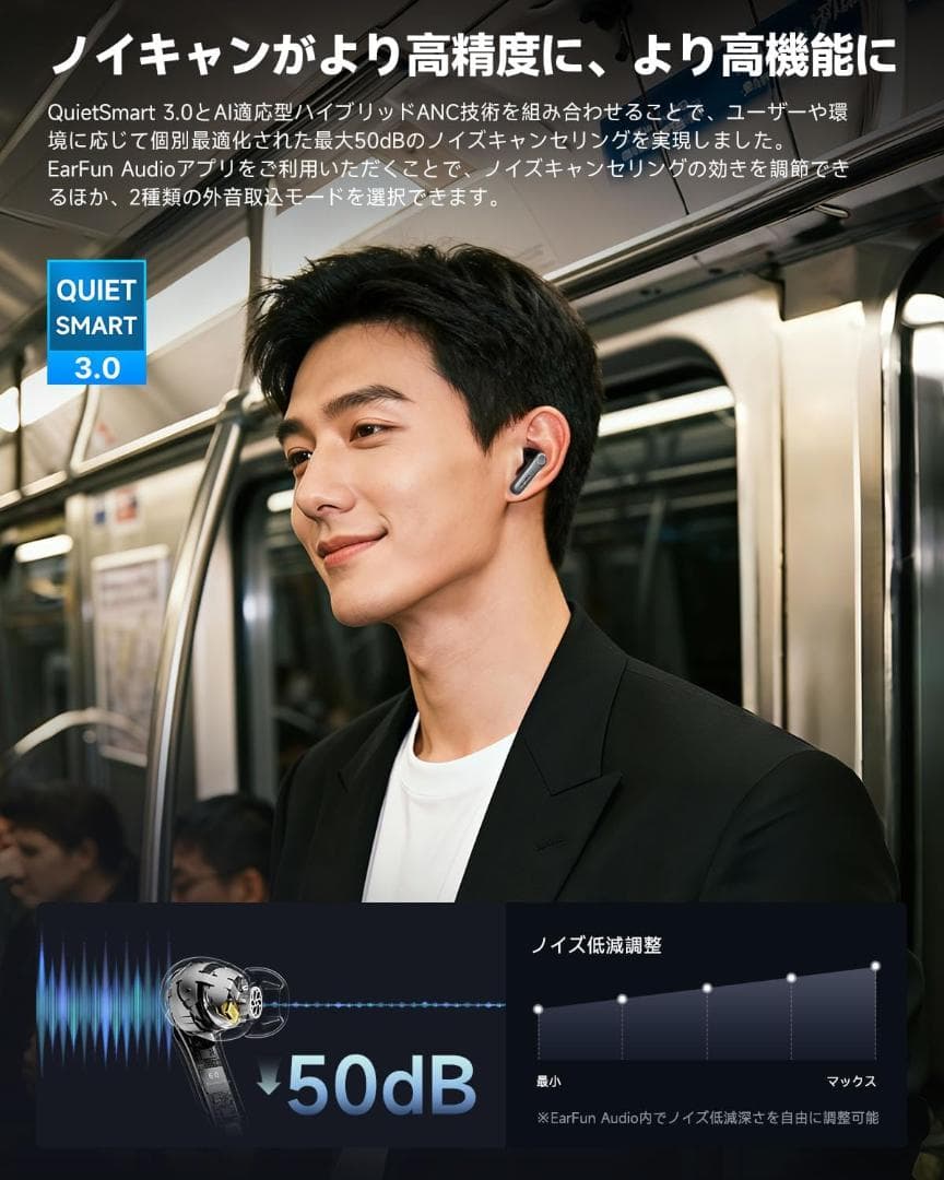 【新品・未開梱】EarFun Air Pro 4i+ワイヤレスイヤホン ブラック