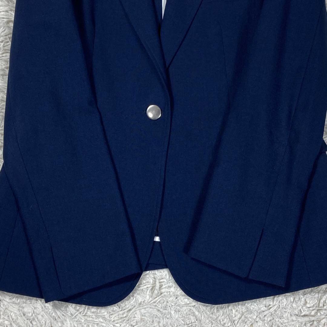 レミュー　アオキ　ネイビー　銀ボタン　ストレッチ素材　ウォッシャブル　サイズXL