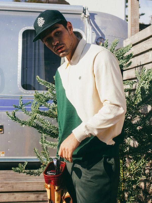 XL 極美 22SS キャプテンズヘルム ゴルフ バイカラー ニット ポロシャツ