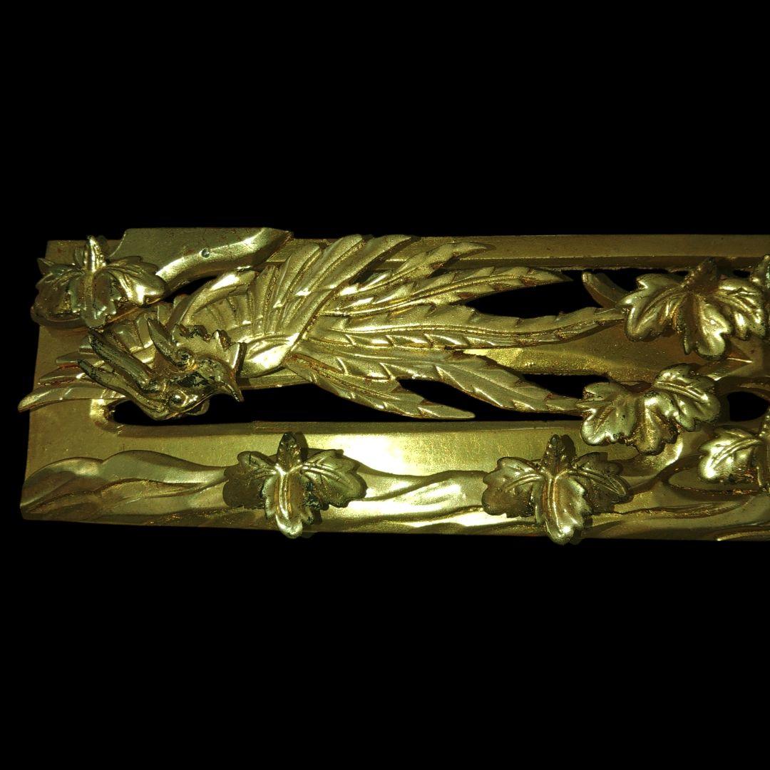 仏教美術　仏壇欄間　双鳳凰金箔彫刻