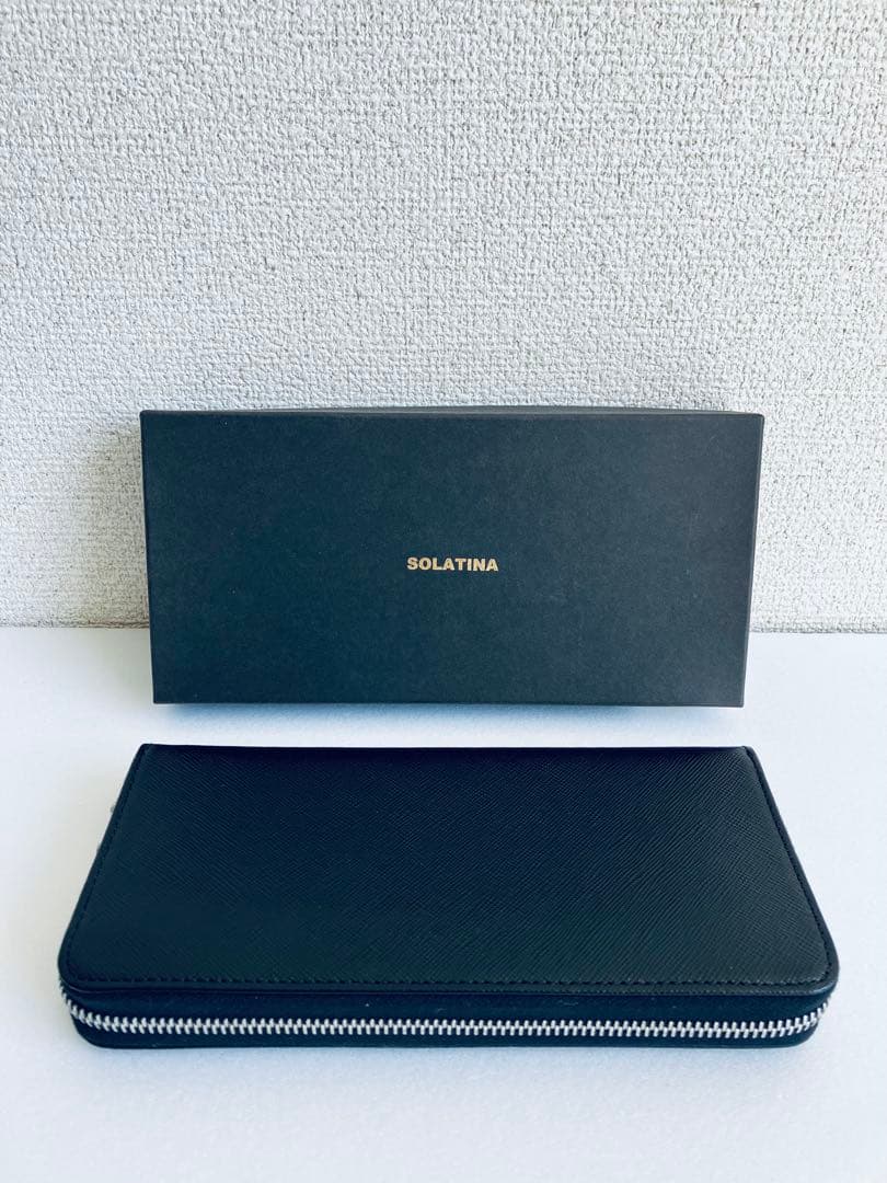 新品未使用　長財布　ラウンドウォレット　ソラチナ　サフィアーノ　黒　ブラック