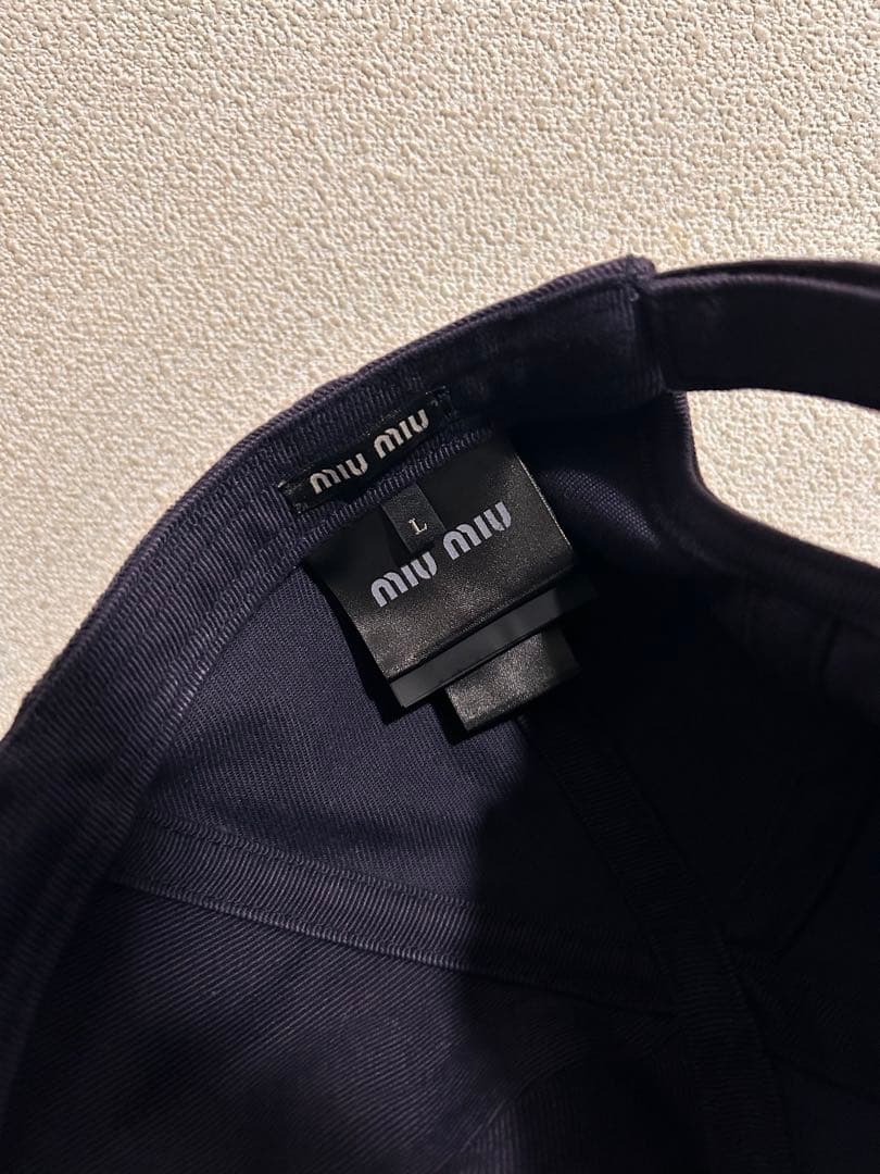 正規 完売品 Lサイズ miumiu デニム ベイスボールキャップ 美品