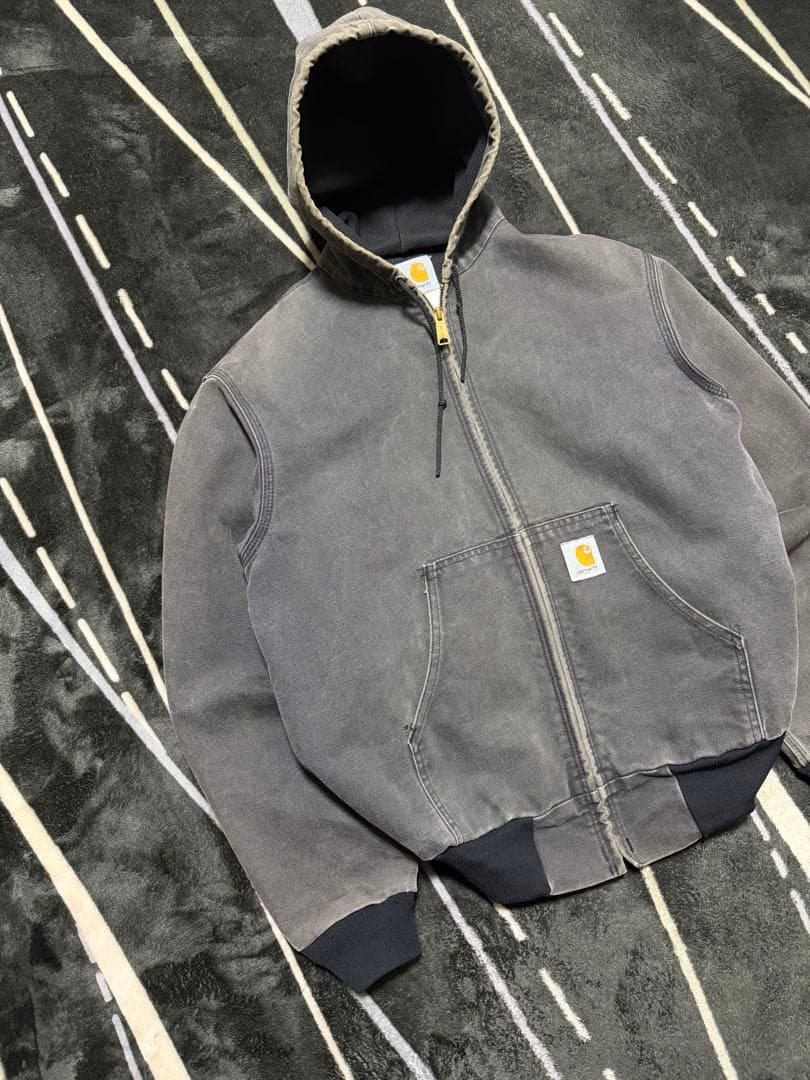 ‼️希少 90sフェード カーハート アクティブジャケットJ03ブラックUSA製