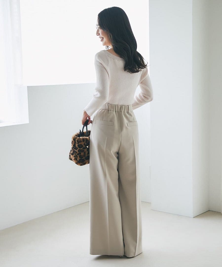 あ*ん様 ラブティックボンボン　今期新品　スパンコールリブオフショル8分袖ニット