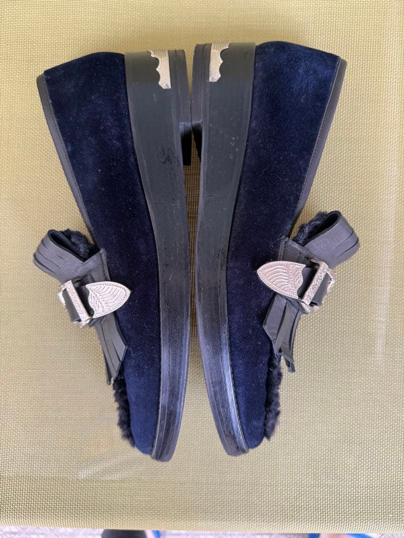 値下げ！TOGA PULLA ネイビーフリンジローファー