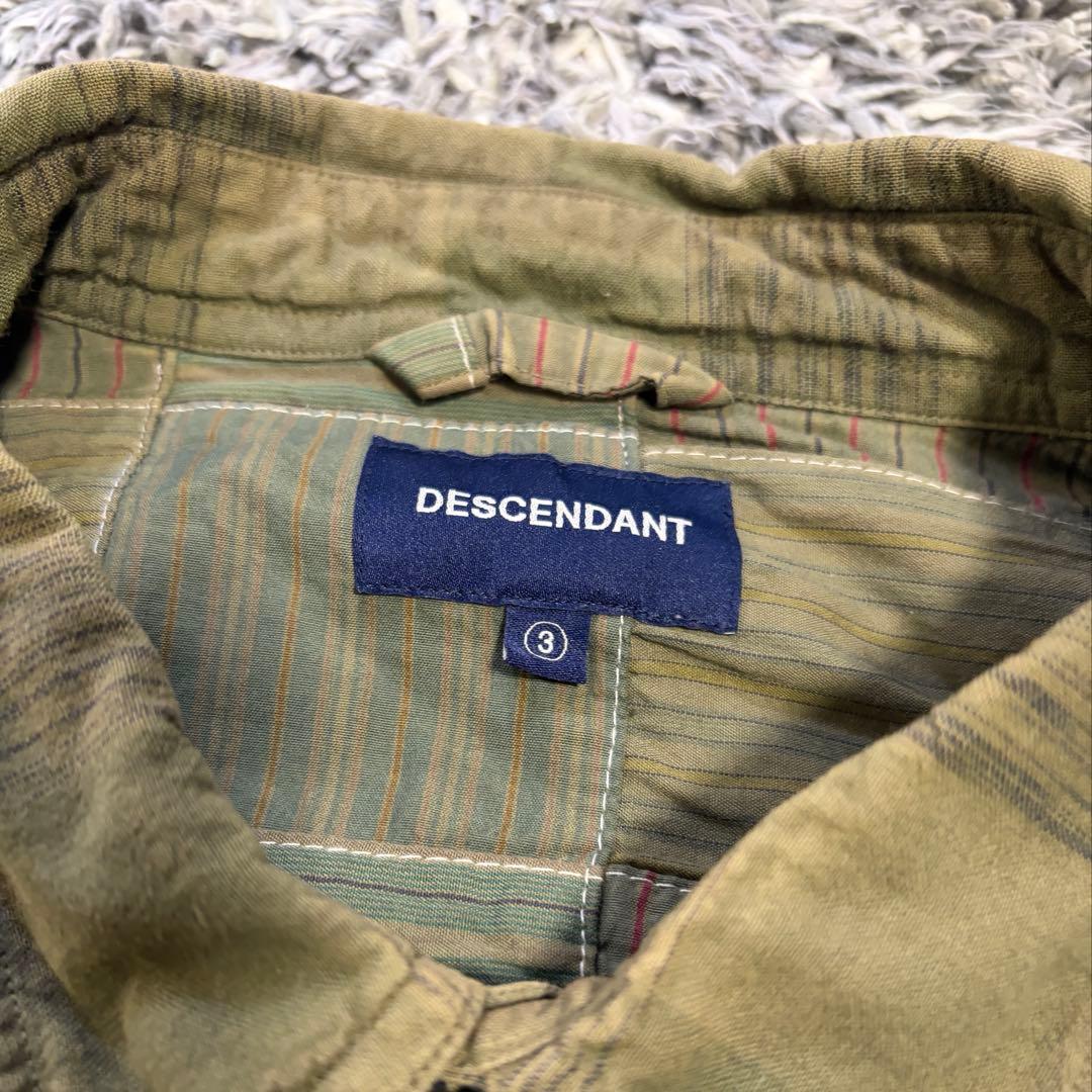 DESCENDANT パッチワーク　アシンメトリー　シャツ