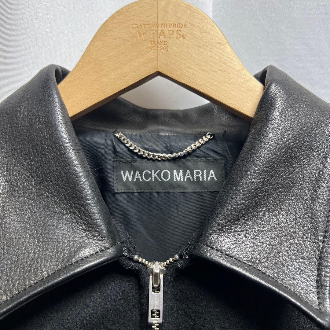 ジャケット・アウター WACKO MARIA LEATHER VARSITY JACKET M