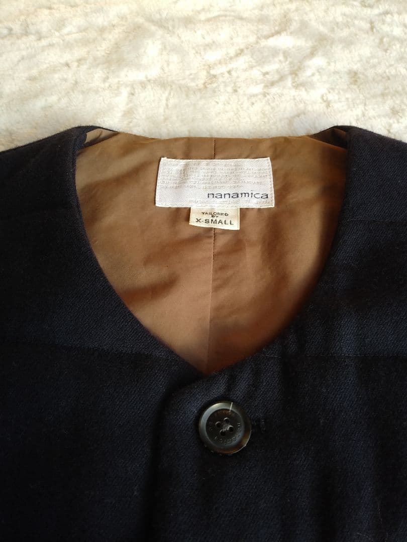 ナナミカ　プリマロフト　ウールベスト　sizeXS　ネイビー　オンオフ着用可