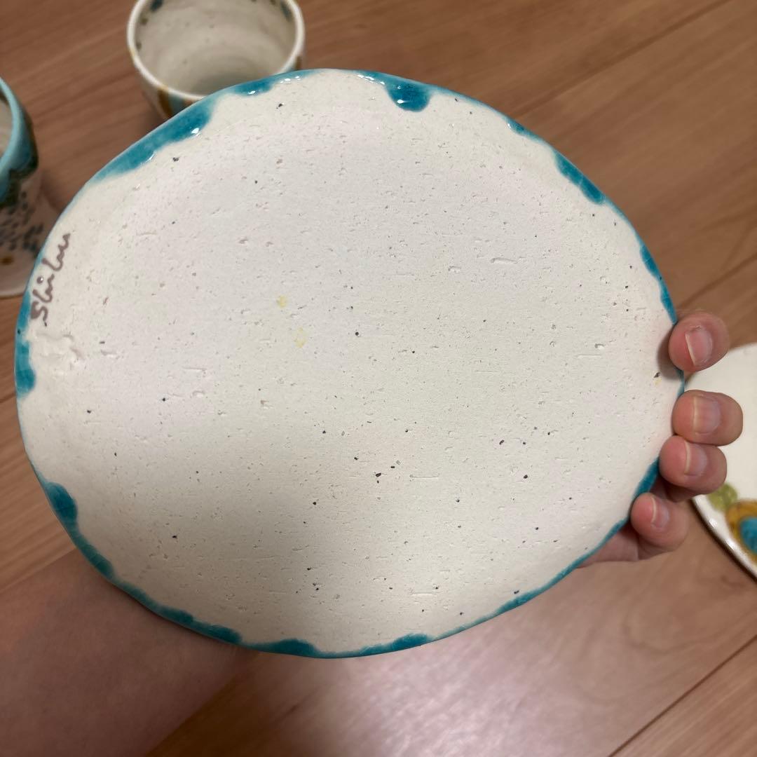 ハンドメイド作家陶器 カップと皿の4点セット