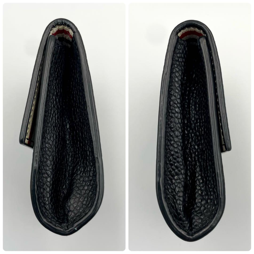 THOM BROWNE ケース　トリコロール　牛革　ブラック　箱付き