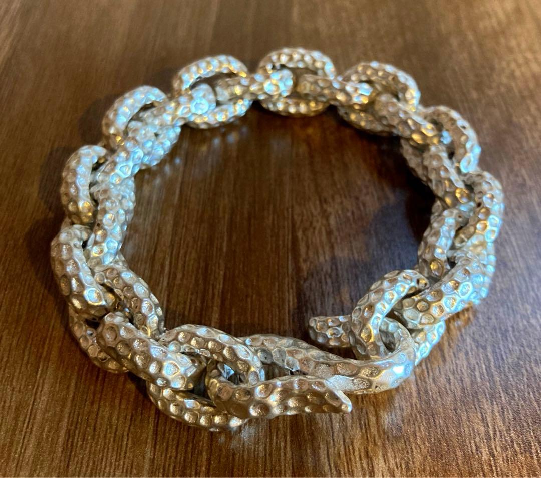 ヘビーケーブル　ブレスレット　925メキシカンジュエリー風　レトロ　シルバー