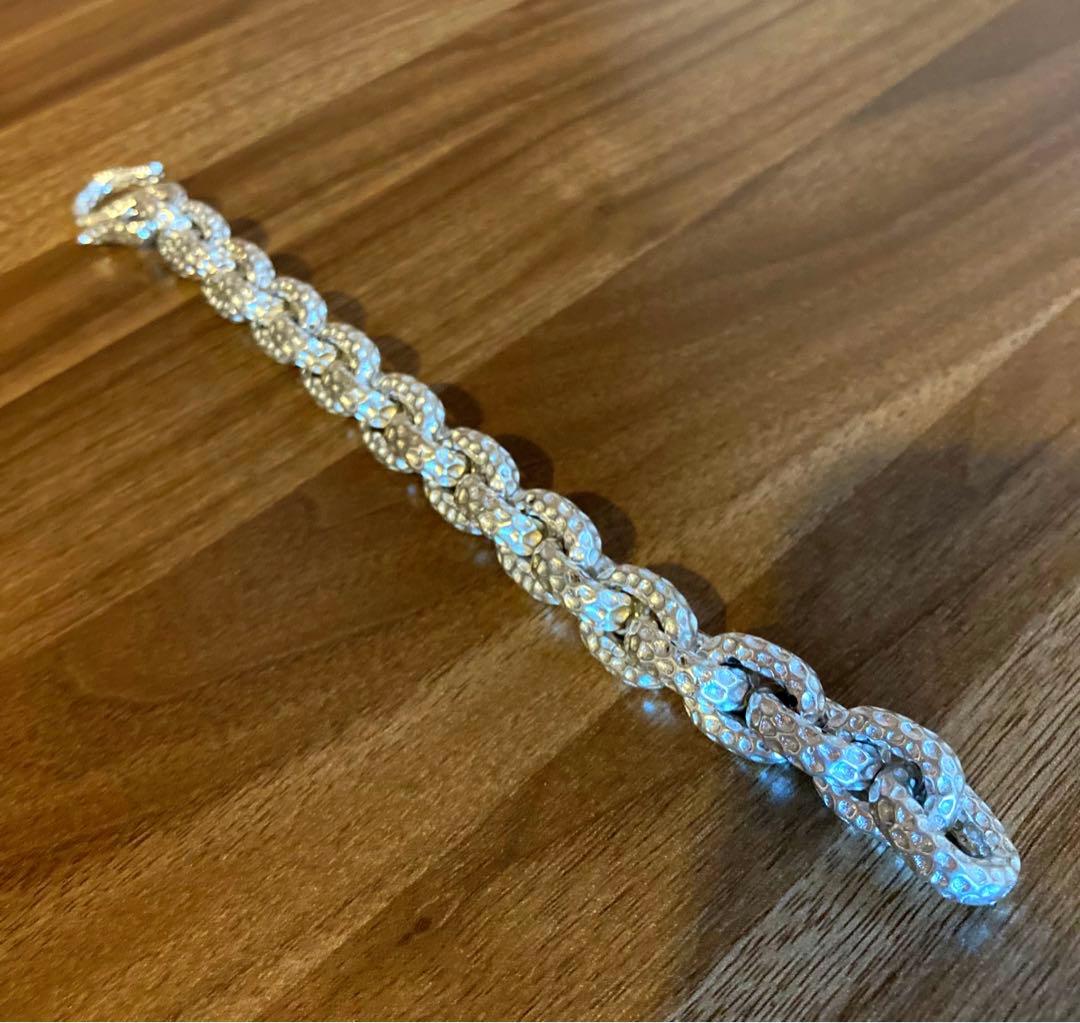 ヘビーケーブル　ブレスレット　925メキシカンジュエリー風　レトロ　シルバー