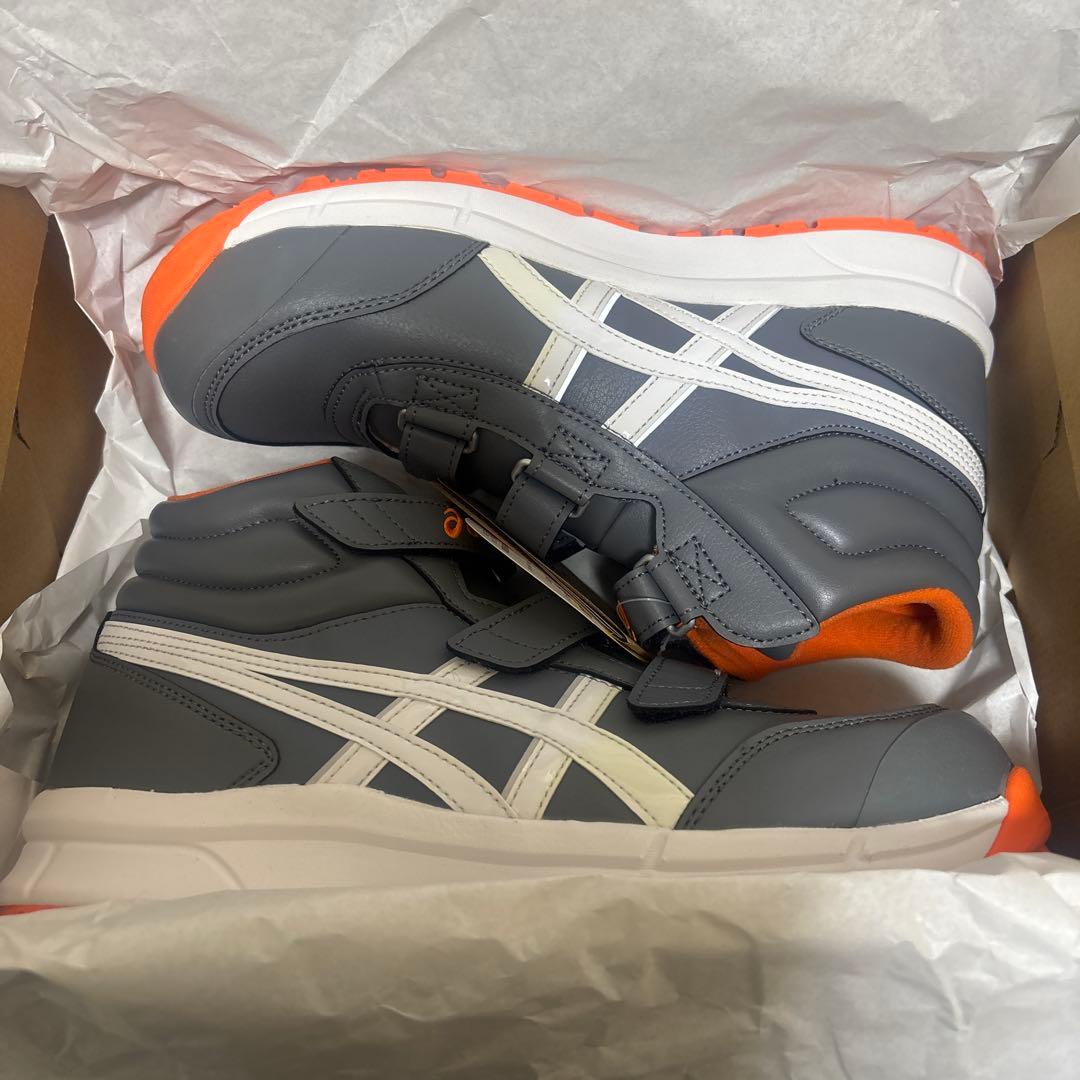 ASICS 安全靴 ミッドカット グレー/オレンジ