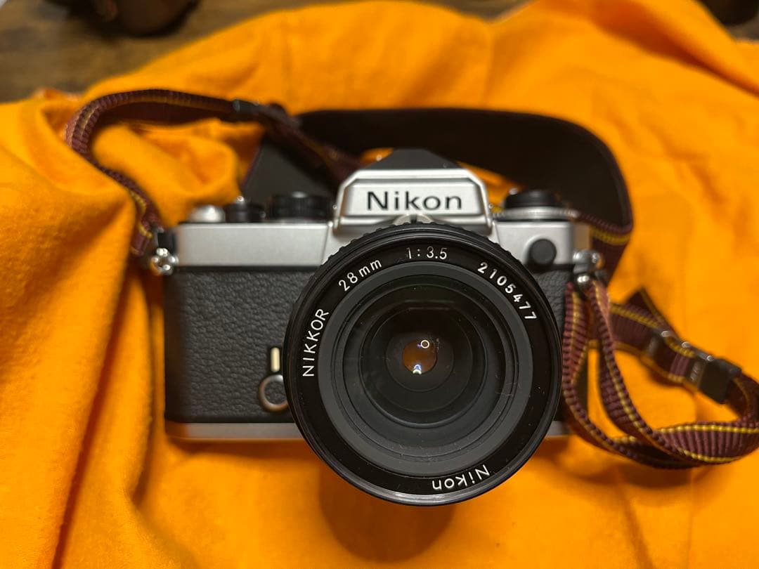 【美品】Nikon FE 一眼レフカメラ 28mm f3.5レンズ　動作確認済み
