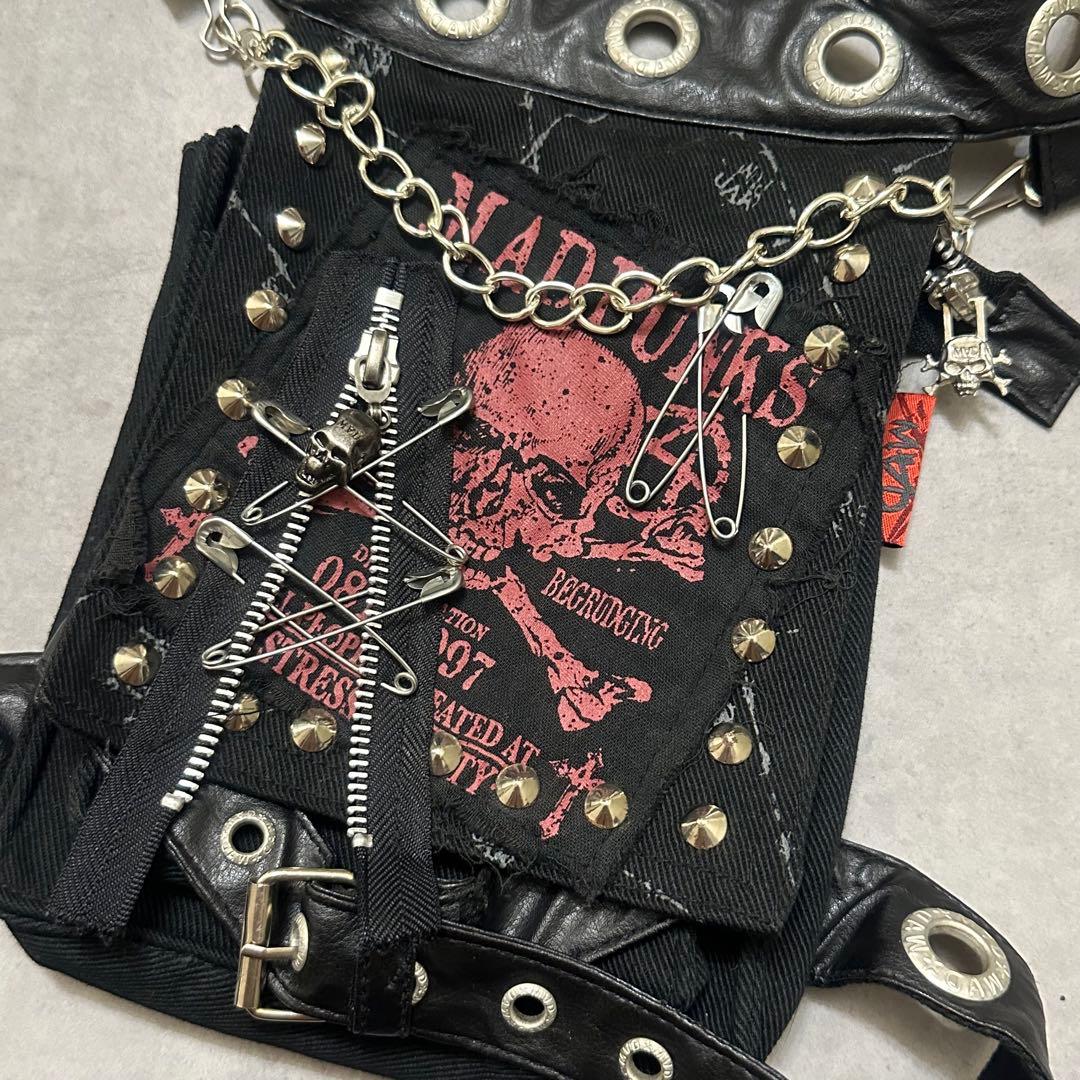 Y2K 平成ギャル ウエストポーチ　ミニバッグ　ドクロ　ゴシック　グランジ