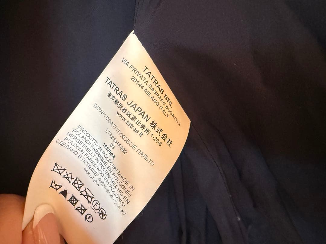 美品 TATRAS ダウンコート ネイビー 03