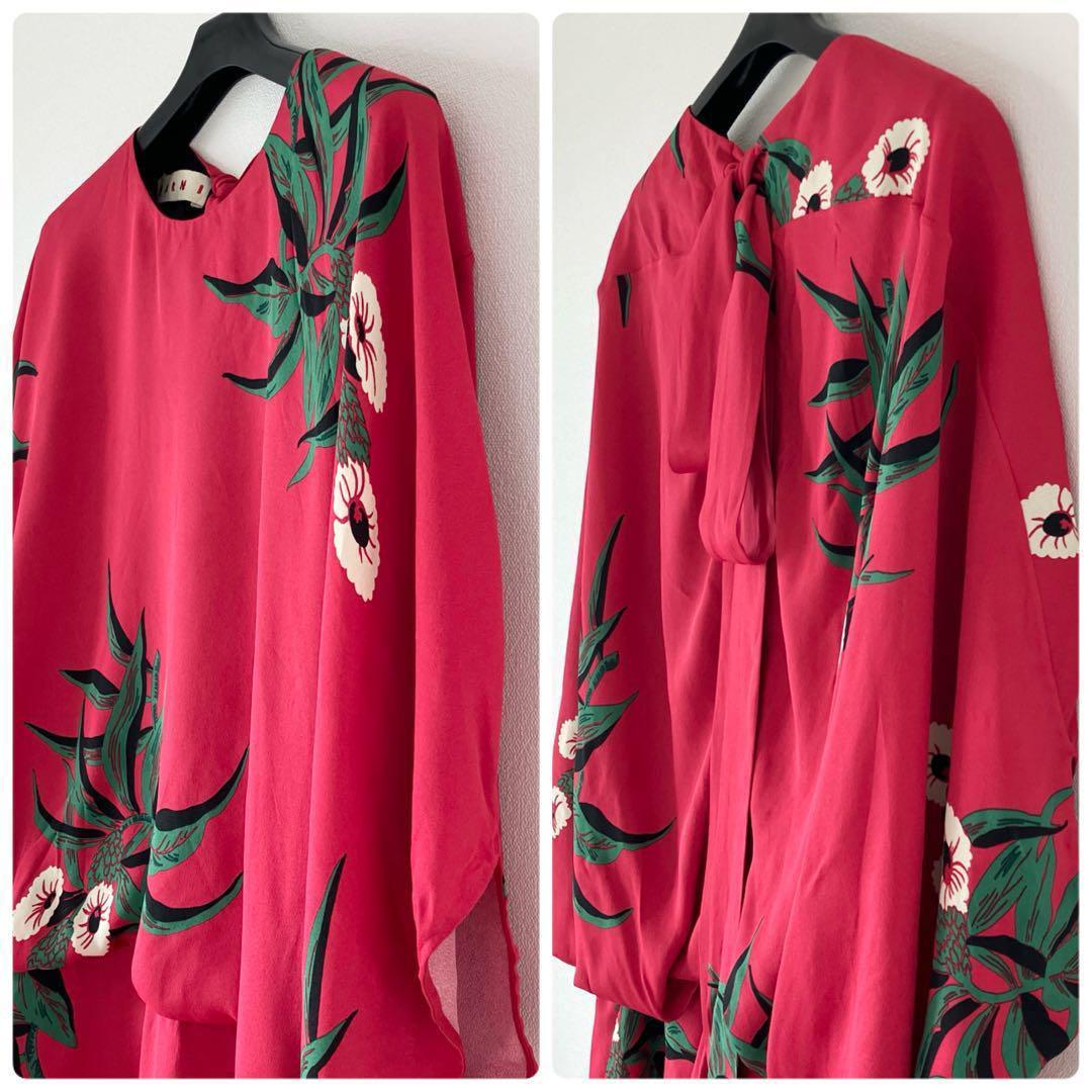 マルニ レーヨン シルク ドルマンスリーブワンピース 40 ピンク