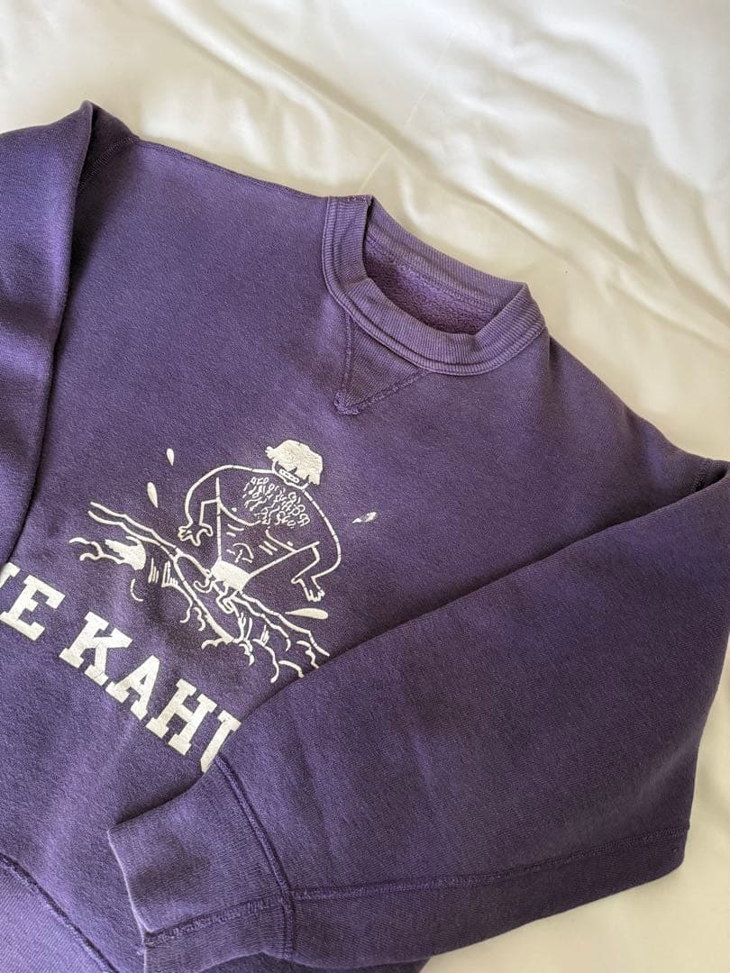 50s〜60s ヴィンテージ スウェット 前V パープル フェード ナス紺