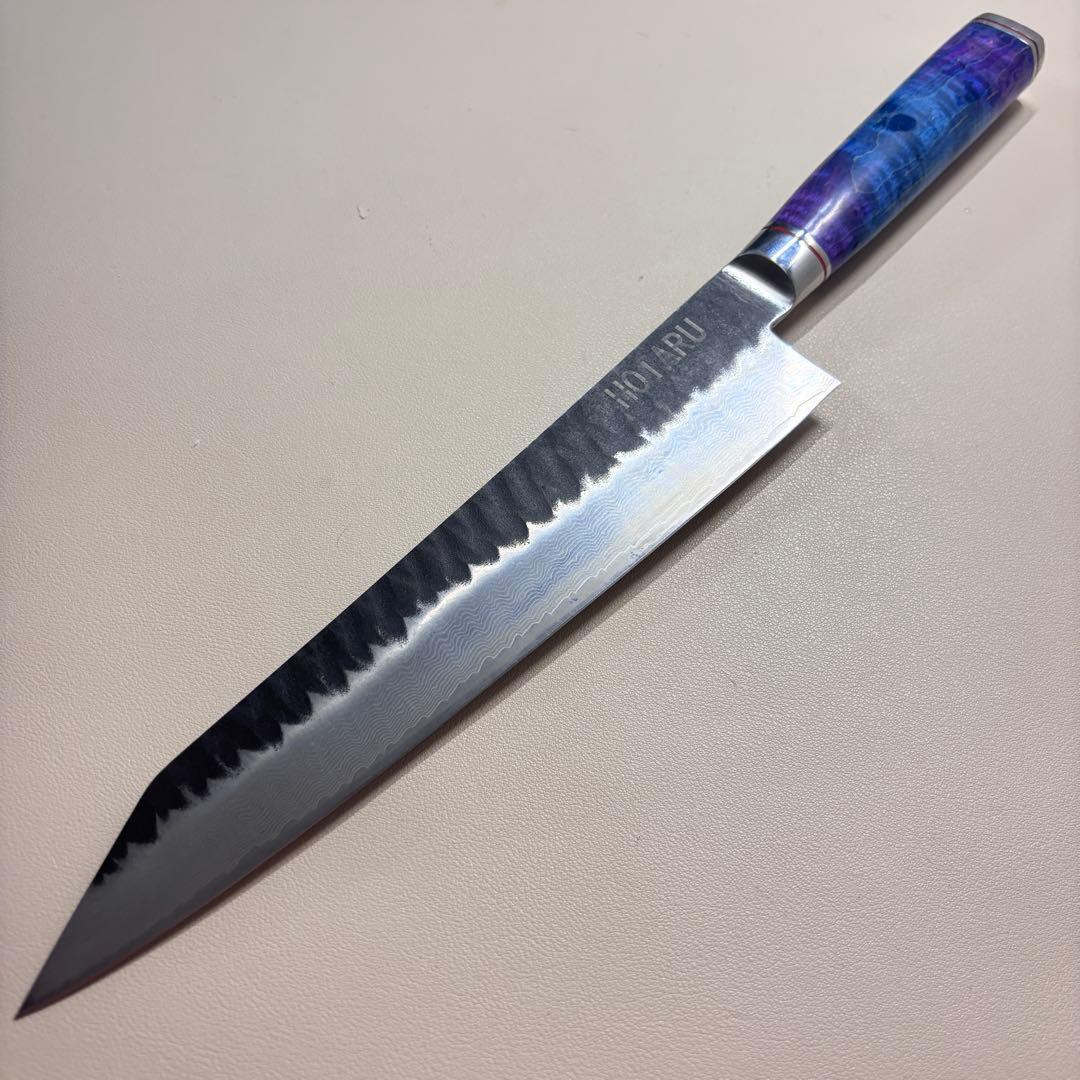 240mm黒打ちダマスカス　(切付型)牛刀シェフナイフ 牛刀【新品】，