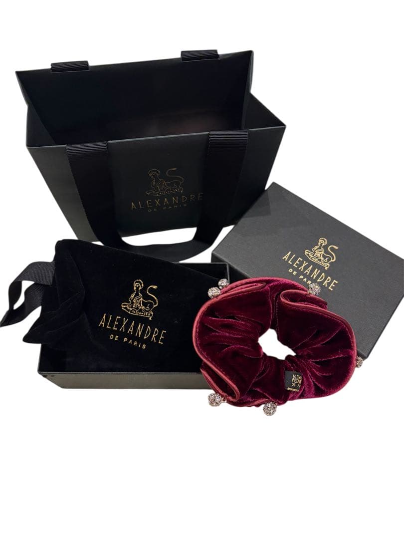 ALEXANDRE DE PARIS ビジュー付きヘアゴム