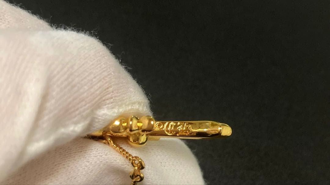 22k ダイヤクロス　ハートボール　ロゴ　ツイストチェーン　ネックレス　60㎝