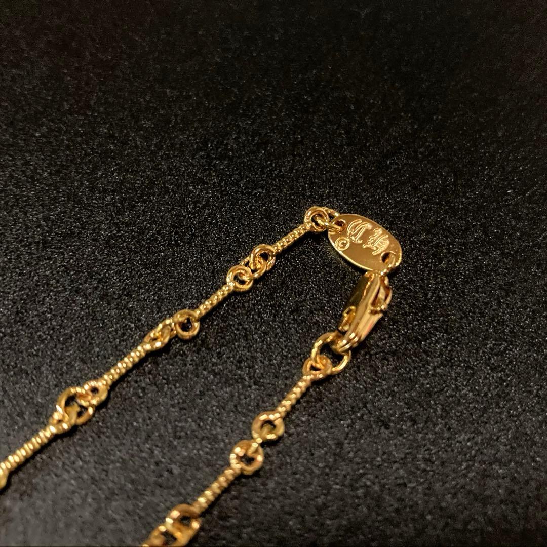 22k ダイヤクロス　ハートボール　ロゴ　ツイストチェーン　ネックレス　60㎝