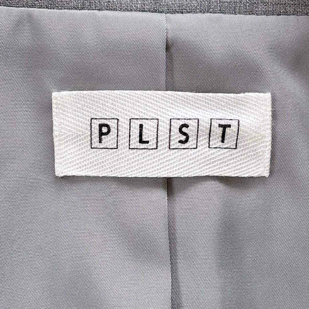 美品　プラステ　パンツスーツ　ノーカラー　グレー　セットアップ　フォーマル