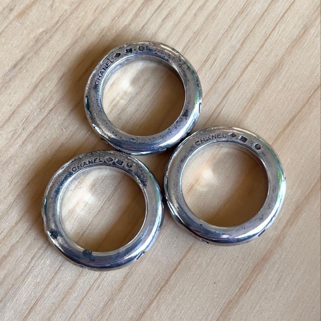 CHANEL シャネル ロゴ 2連リング SV925 ヴィンテージ11号