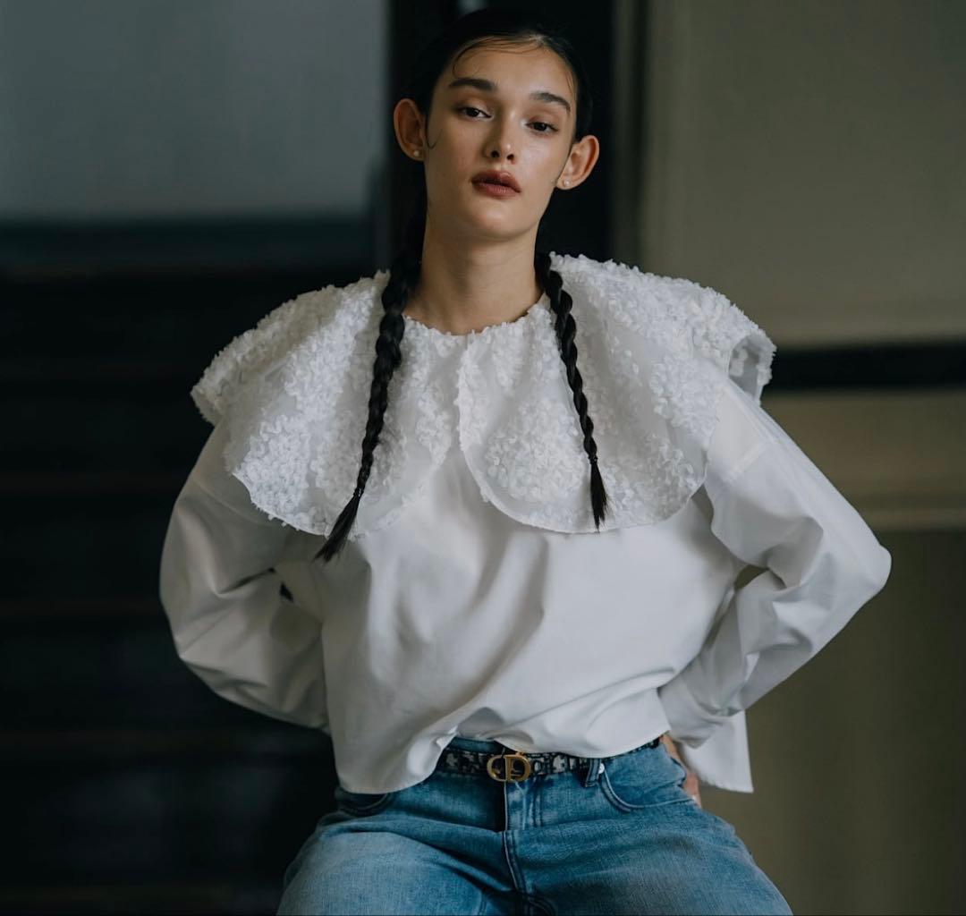 年末　値下げ　LINKABLE リンカブル　プードルブラウス　白　新品