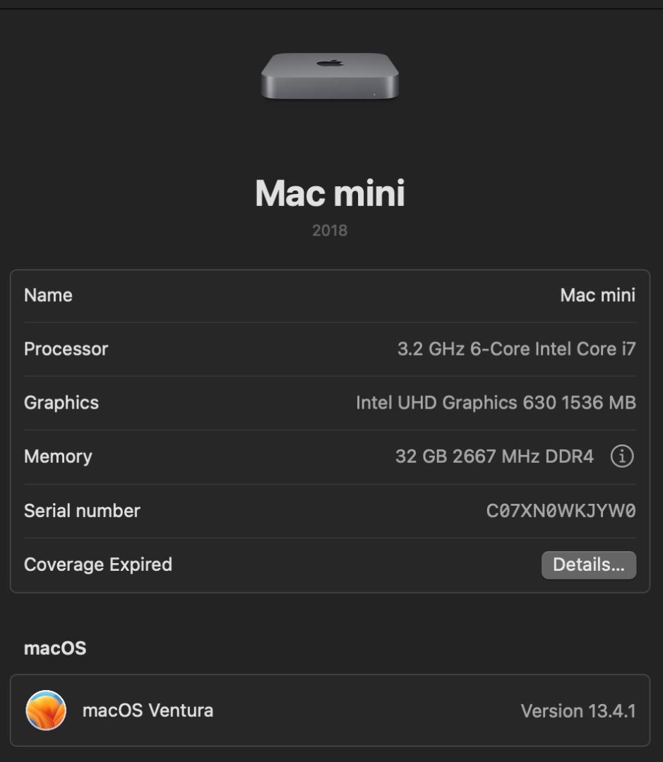 Apple Mac mini（2018年モデル） CTOモデル