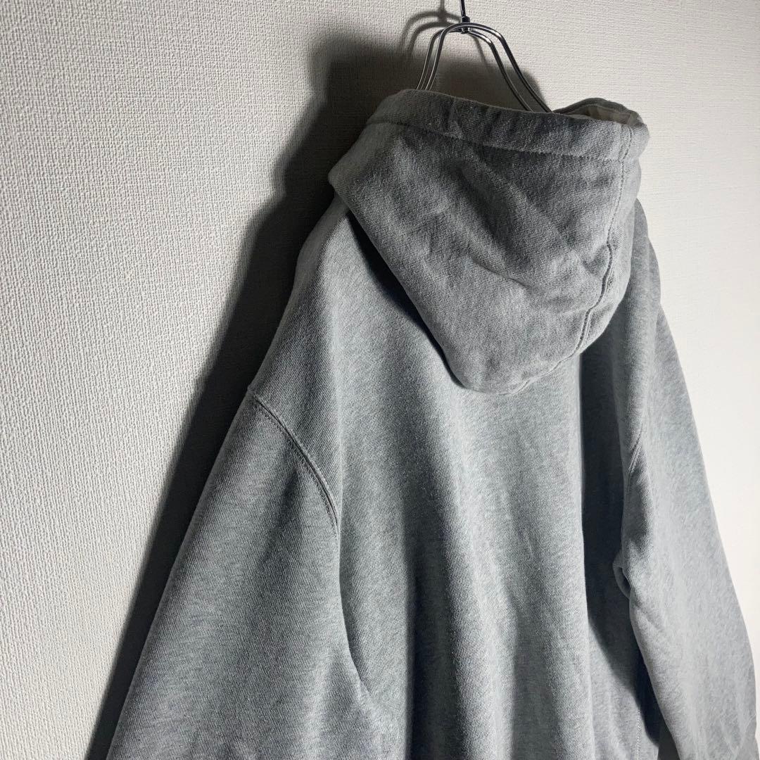 【肉厚】RALPH LAUREN フルジップ パーカー 刺繍ロゴ グレー 2XL