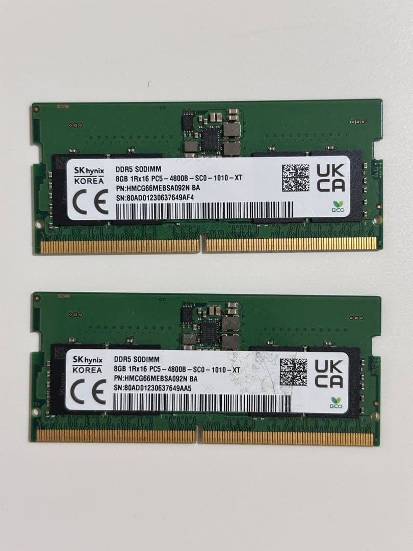 SK hynix DDR5 8GB PC5-4800B ノートPC用メモリ
