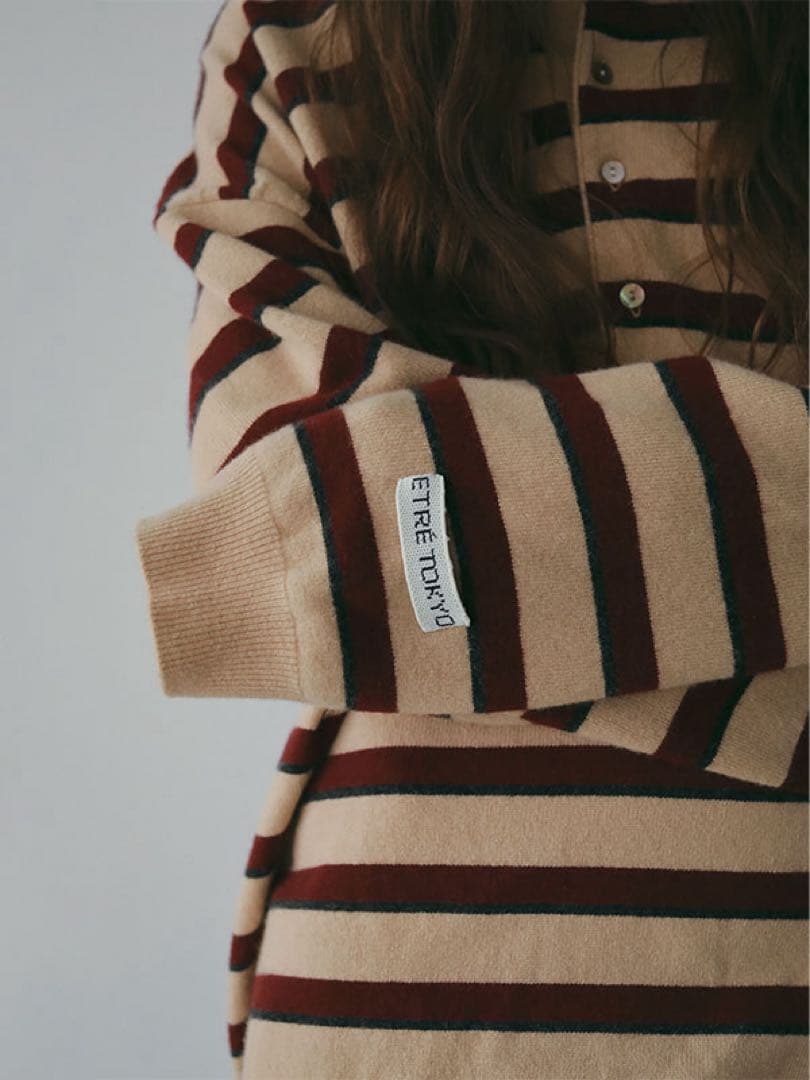 ETRE TOKYO マルチボーダーニットポロ