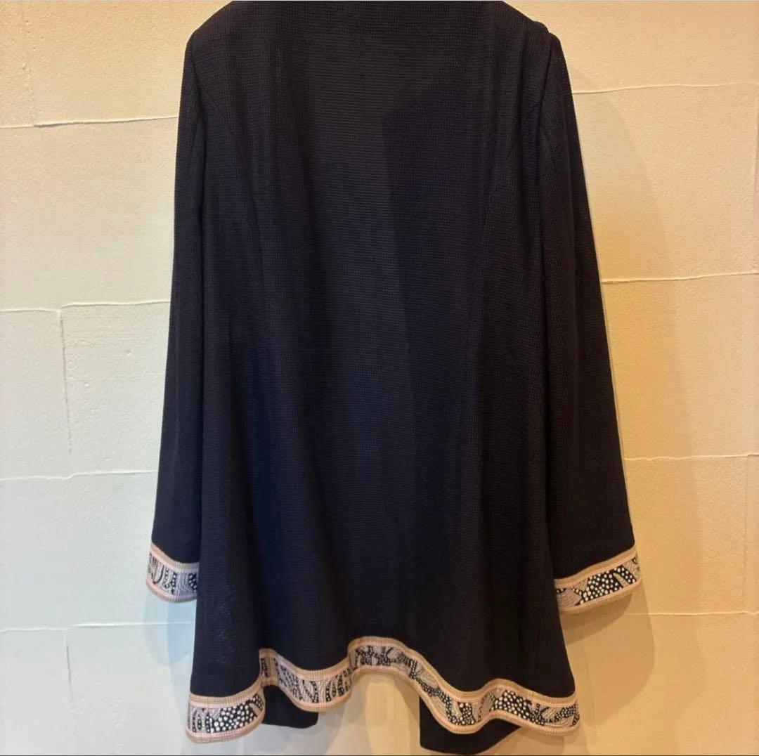 レオナール　ネイビー　カーディガン　サイズ42