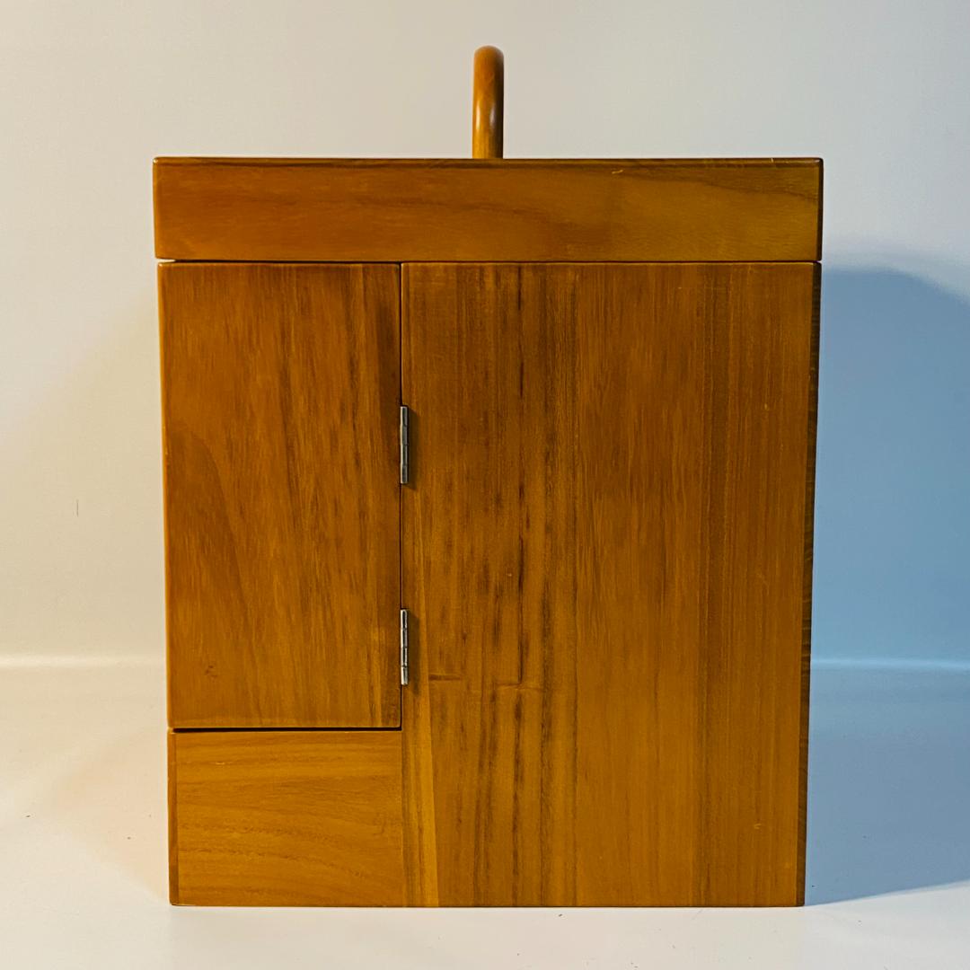 化粧箱 木目 三面鏡 木製 レトロ メイクボックス ドレッサー ② 送料込み