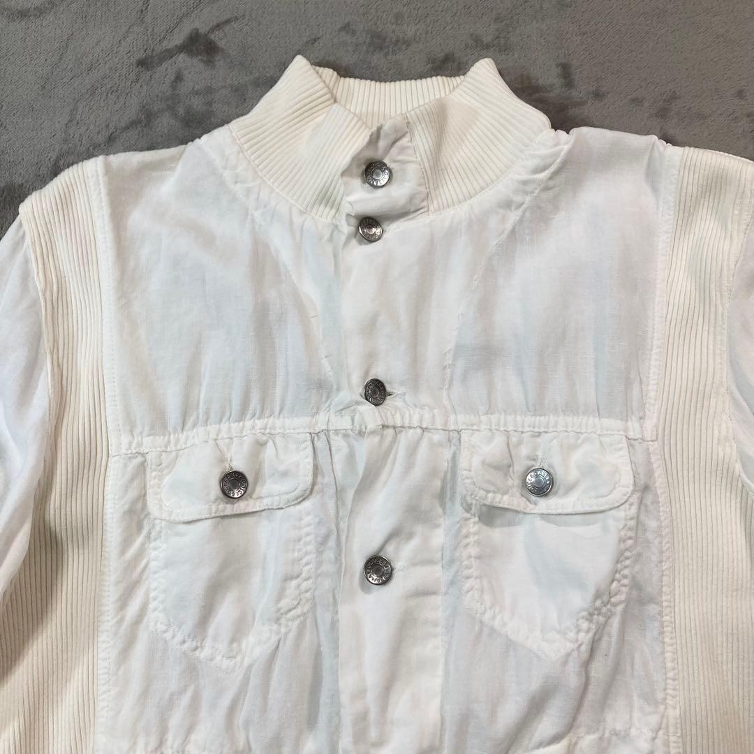 ドルチェ&ガッパーナ リネン100% ブルゾン ジャケット ホワイト 48(L)