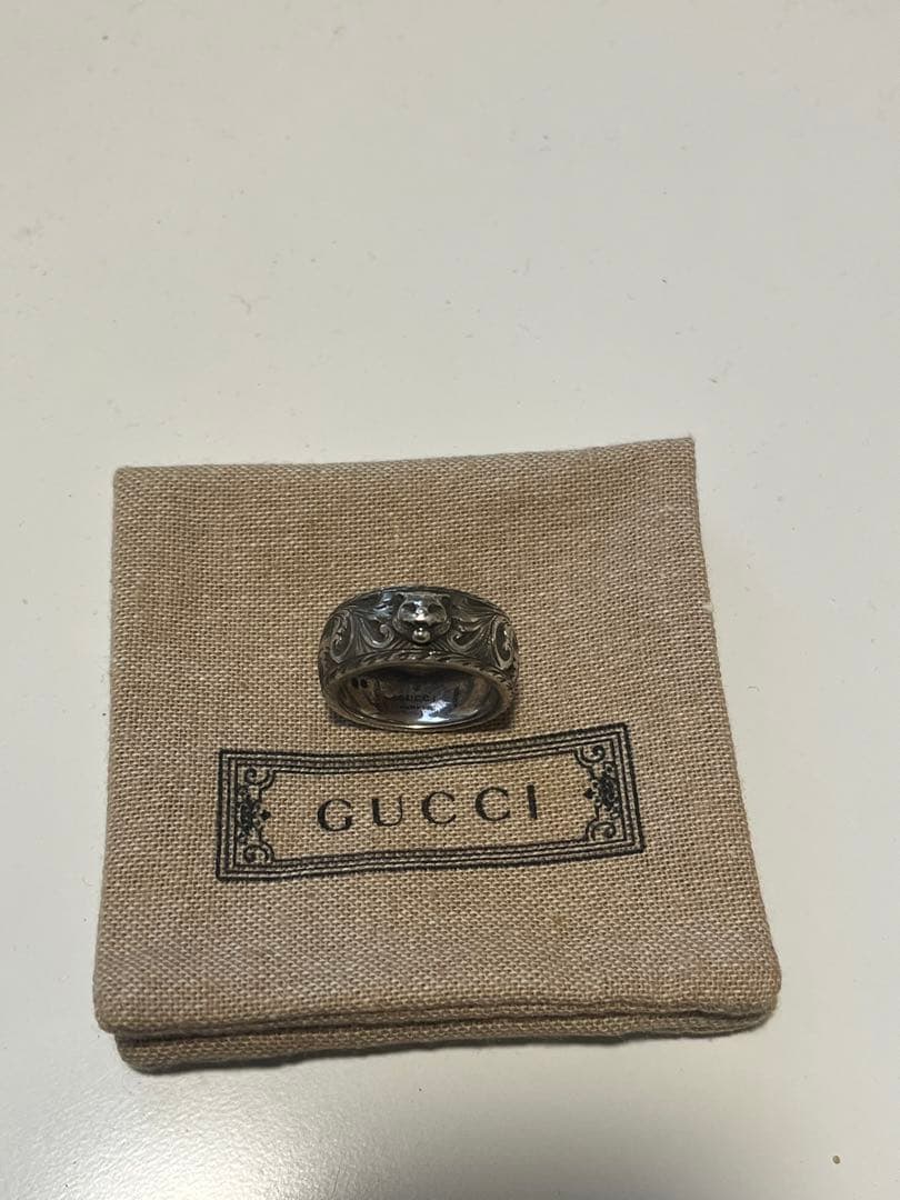 GUCCI シルバーリング 18号　保存袋付き