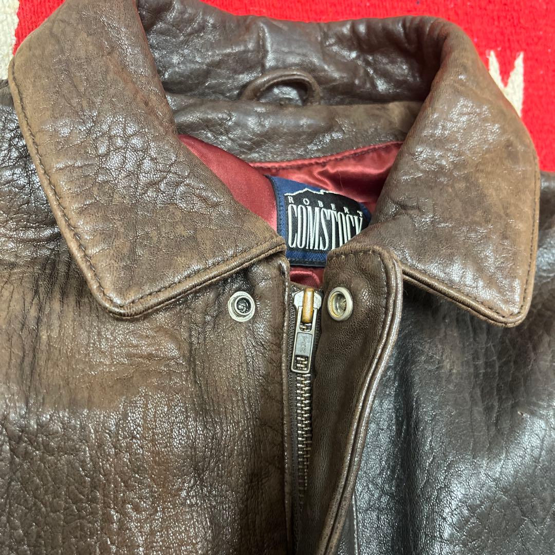 Robertcomstockブラウンa-2ジャケット80s 90s ラム短丈