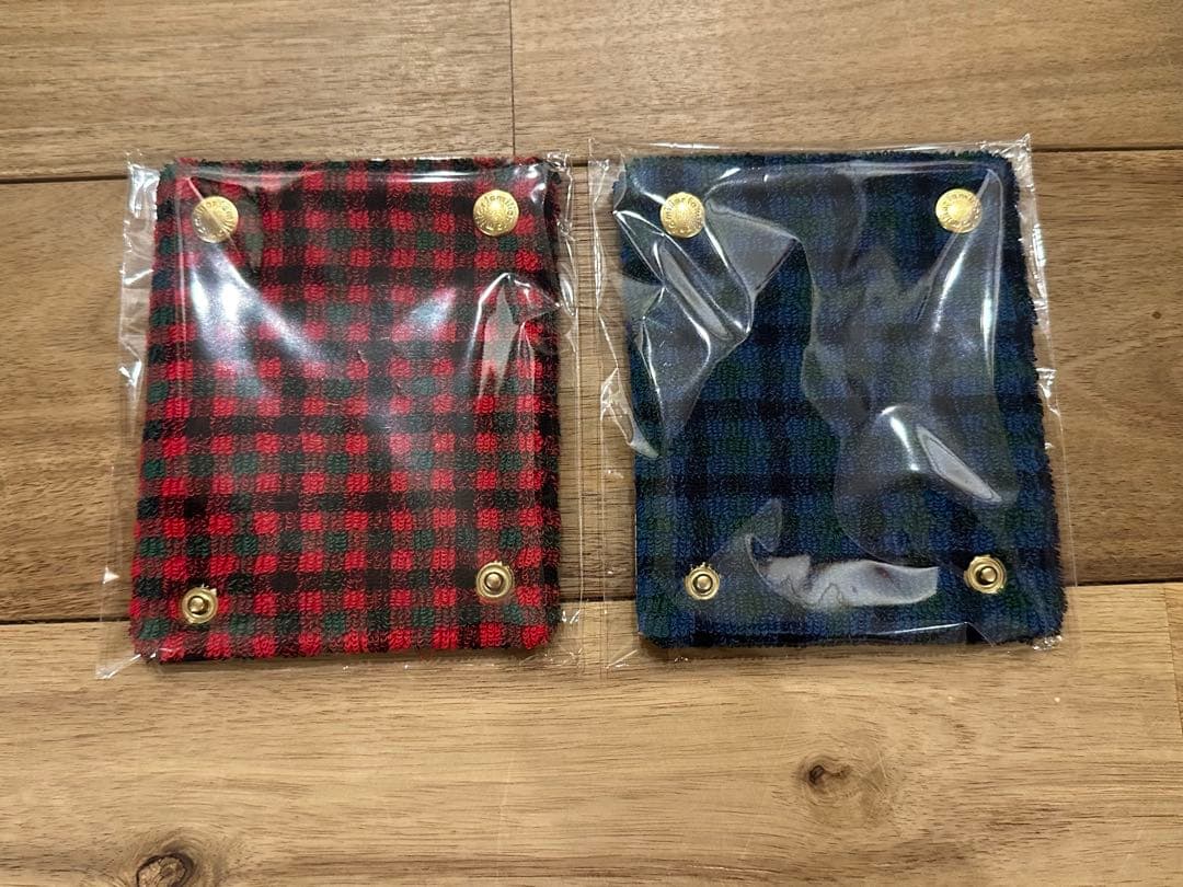 ファミリア familiar ハンドルカバー 赤チェック 青チェック 2点セット