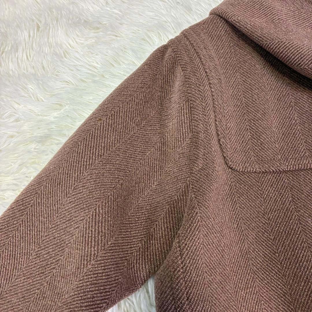 グローバーオール ダッフルコート ヘリンボーン ブラウン系 トグル FR40