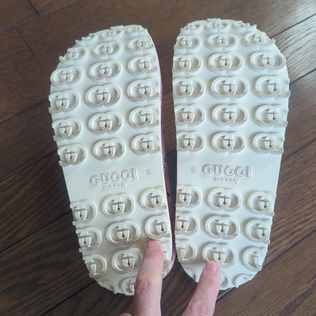 専用GUCCI犬イラスト ピンク スライドサンダル