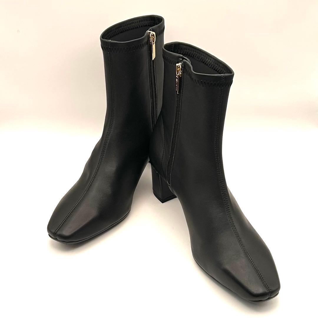未使用✨ HIMIKO 【24㎝】 シープレザーストレッチブーツ サイドジップ