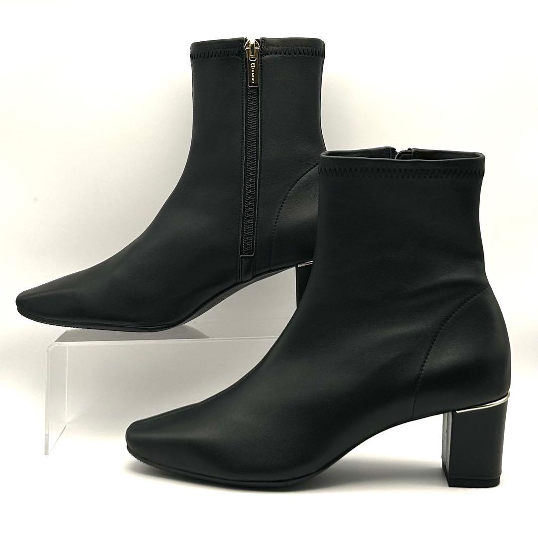 未使用✨ HIMIKO 【24㎝】 シープレザーストレッチブーツ サイドジップ