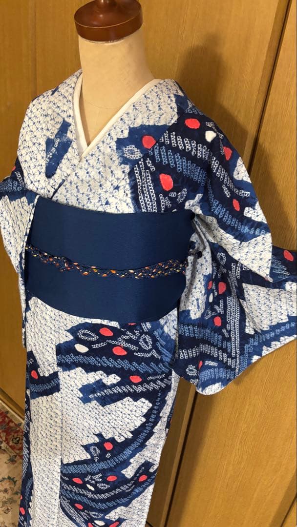 有松鳴海絞り　手蜘蛛絞り浴衣 3点セット　シーズンオフ価格