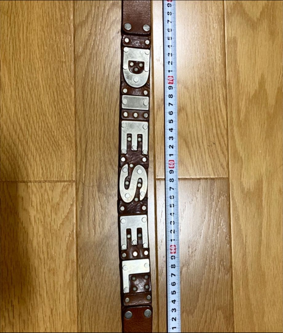 diesel ベルト 本革 メタルロゴ スタッズ