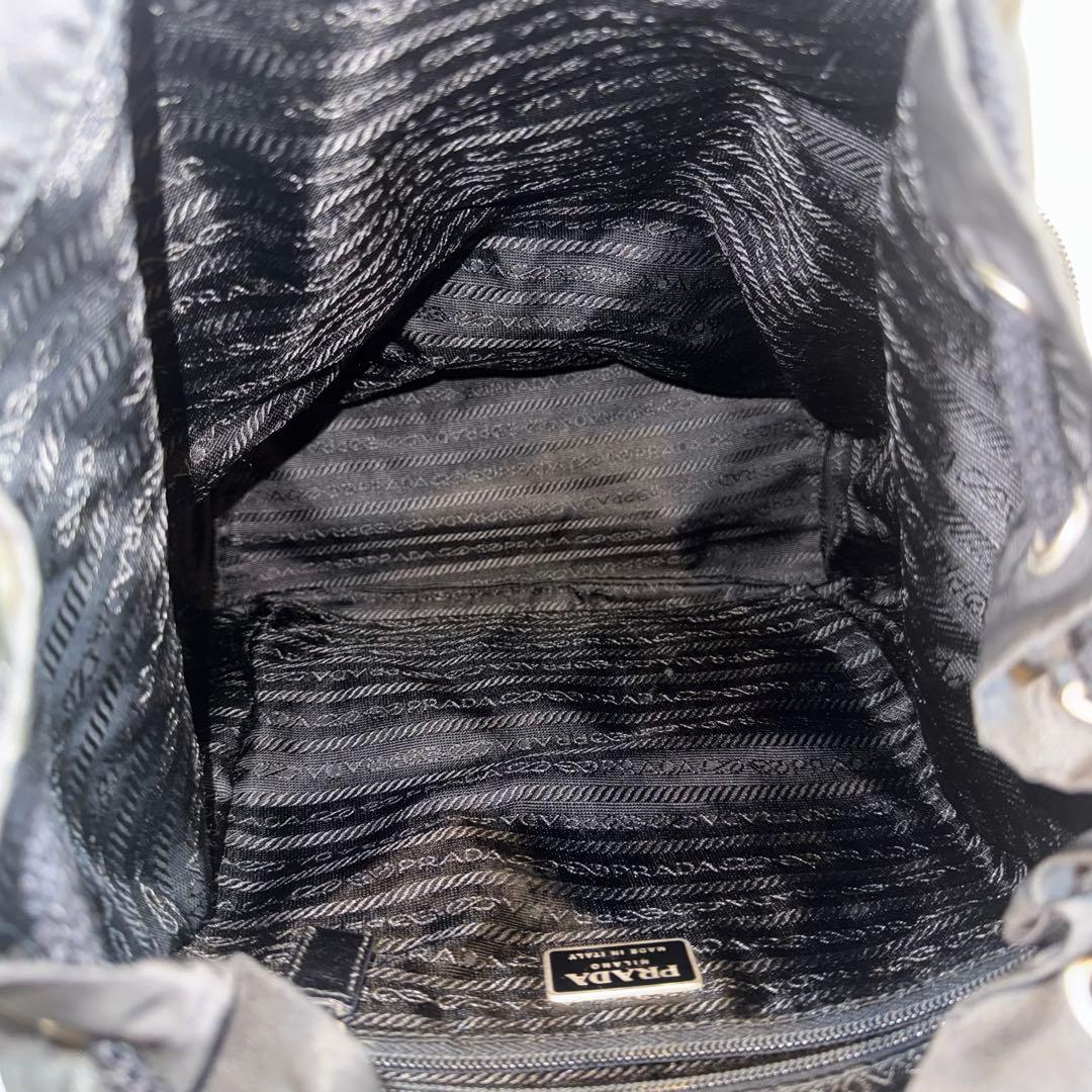 人気✨プラダ リュック 三角ロゴ サフィアーノレザー テスートナイロン ブラック