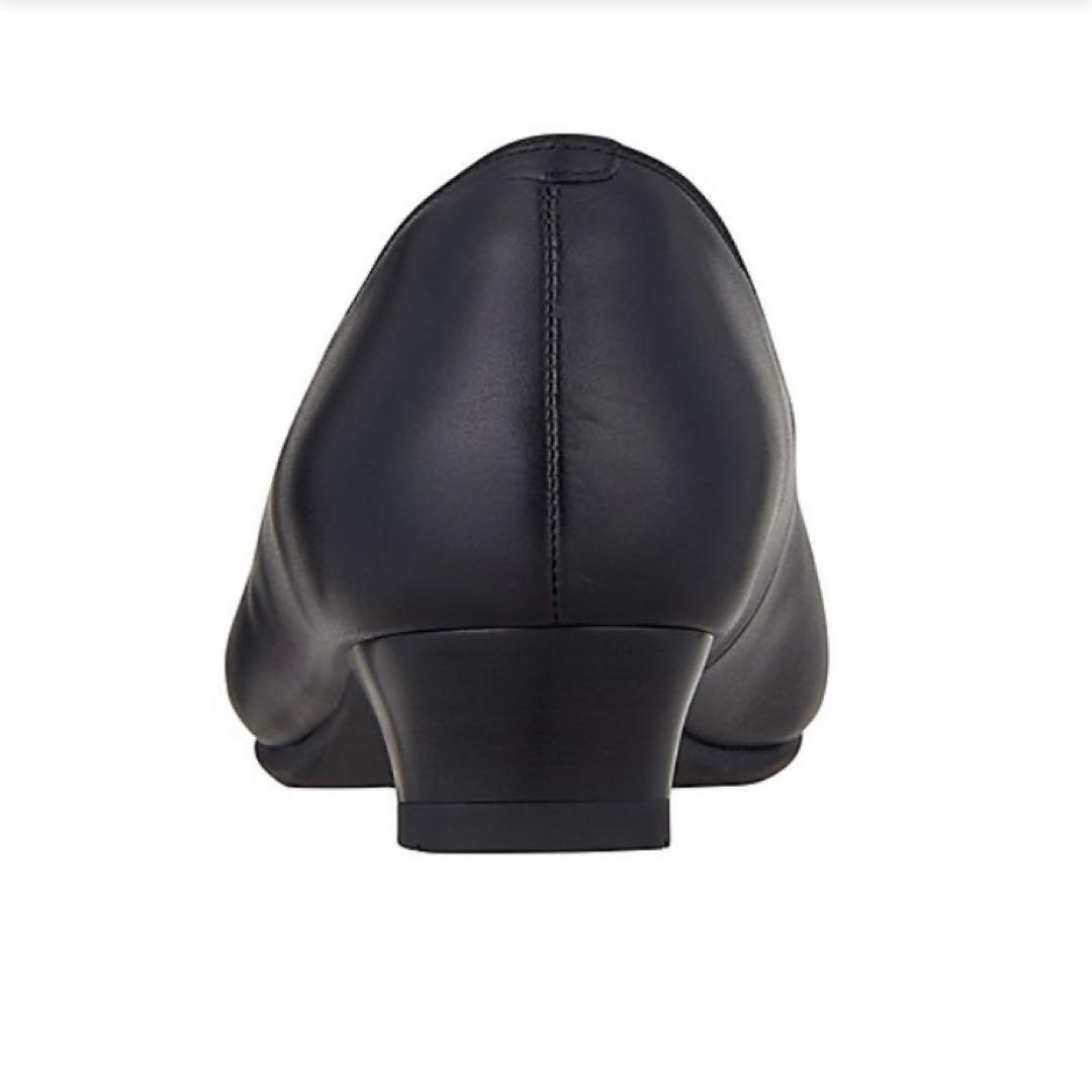 【美品】pedala ペダラ ブラック レザー スクエアトゥ パンプス 23.5