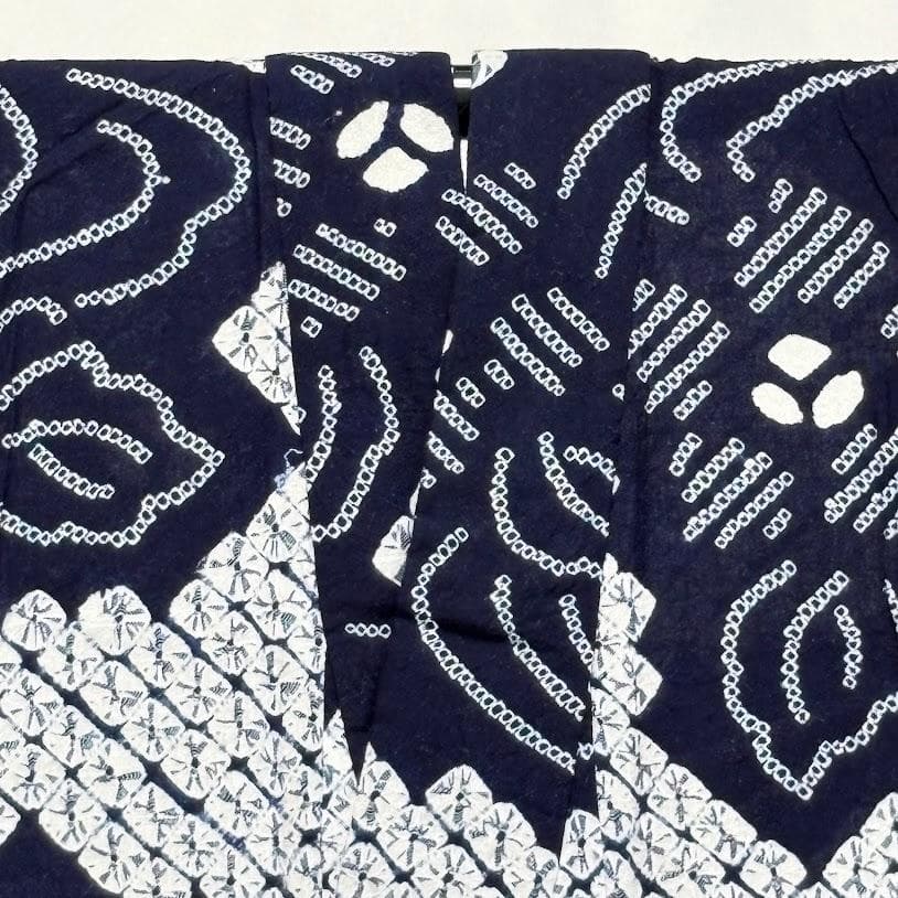 ゆりのはな　絞り浴衣　有松鳴海絞り　手蜘蛛絞り　総絞り　綿　トール　G702